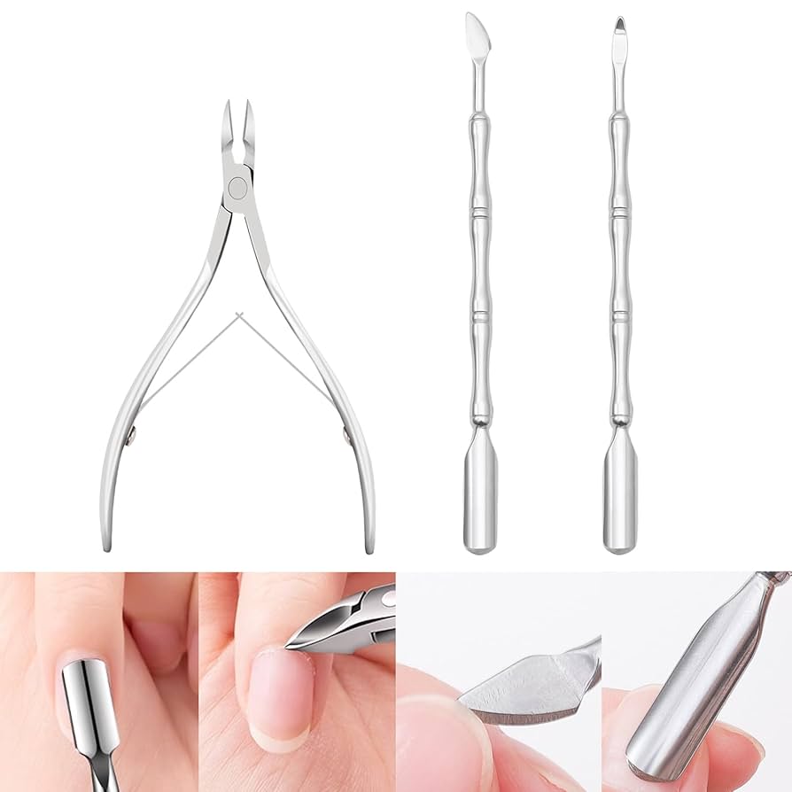 3 Pcs/Set Cuticle Nippers Nails Nippers Scissors Cuticle Trimmer Stainless Steel Cuticle